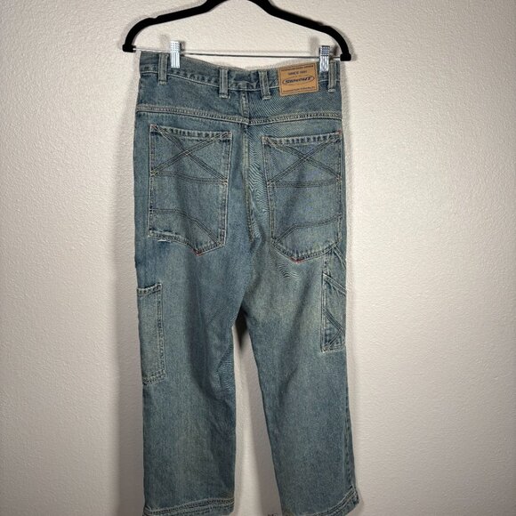 Sideout Vintage Denim High Rise Straight Leg Cargo Jeans Size 30x30 - Picture 3 of 10